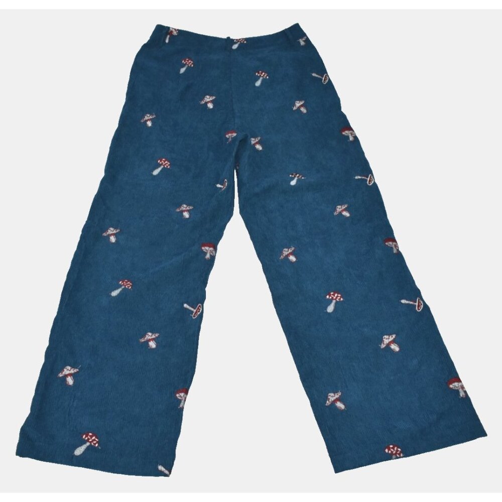 Cider Ditsy Floral Women Pants Size XL Embroidered Corduroy Wide-Leg Trousers - Picture 9 of 15